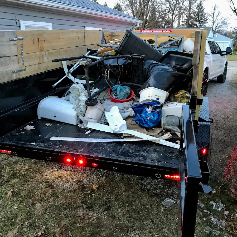 Roll-off dumpster delivered to a residential driveway in Mukwonago