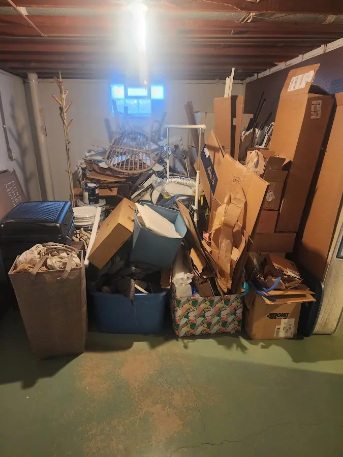 Roll-off dumpster container at job site for 4 Yard Dumpster Rental in Mukwonago